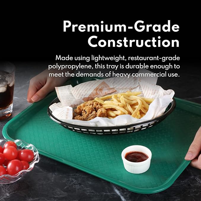 New Star Foodservice Fast Food Tray, Set of 12 (Green, 14 by 18-Inch)