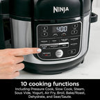 Ninja Foodi 10-in-1 Pressure Cooker & Air Fryer, 6.5 Quart - Stainless Steel Multi-Cooker with Precise Heating - Perfect Holiday Gift & Healthy Fast Cooking (OS300)