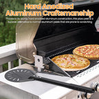 8” Pizza Turning Peel - Pizza Turner - Restaurant-Grade Aluminum Perforated Pizza Peel Lightweight Metal Outdoor Pizza Oven Accessories