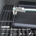 Cast Iron Griddle for Gas Grill Stove Top Plate Universal Flat Griddle Insert Stovetop Skillet Charcoal Electric Range Oven Large Cooking Pan Replacement Outdoor Camp Camping Part 23" x 16"