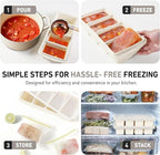 Silicone Freezer Tray with Lid Soup Freezer Container Molds with Steel Reinforced Rim Large Ice Cube Tray Makes 8 Perfect 1 Cup Portions Cubes Storage Food Soups & Meal Prep Oven & Dishwasher Safe