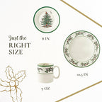 Spode Christmas Tree 12-Piece Dinnerware Set (Service for 4) - Festive Holiday Tableware with Plates & Mugs - Fine Earthenware Christmas Dinnerware - Microwave & Dishwasher Safe
