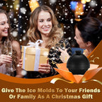 2 Pack Golf Ball Ice Cube Molds - 2.5 Inch Large Silicone 3D Ice Cube Molds for Cocktails, Bourbon, Brandy, Whiskey
