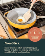 Caraway Deluxe Non-stick Ceramic Cookware Set (16 Piece) Pots, Frying Pans, Lids and Kitchen Storage - PFAS & PFOA Free - Oven Safe Pan Set & Compatible with All Stovetops - White