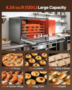 VEVOR Commercial Convection Oven, 4.24 cu.ft Conventional Countertop Oven for Full-Size Pans, Electric Convection Ovens with 4 Racks, 360° Hot Air Circulation, for Bakery, Restaurant & Pizza Shop