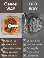 Manual Pull Food Chopper, Hand Pull String Onion Chopper Dicer for Kitchen, Easy Cleaning Food Chopper for Vegetables, Fruits (500 ML)