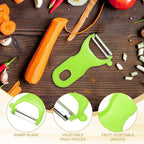 uxcell Vegetable Peeler Set, 4.5 Inch Stainless Steel Potato Peeler for Apple Fruits Green
