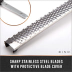 BINO Stainless Steel Rasp-Style Grater | Parmesan Grater | Zester Tool | Kitchen Handheld Graters | Culinary Tools | Lemon & Orange Zester | Spice Grater | Cooking & Baking Utensils & Accessories
