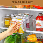 12 Pack Organizers and Storage, Pantry Organization and Storage Bins, Cabinet Organizer, Clear Plastic Storage Containers with Handle，Acrylic Storage Bins (4 Small&4 Middle&4 Large