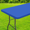 homing Rectangle Table Cloth Cover, Waterproof Polyester Elastic Fitted Tablecloth, Fits for 4 Foot Folding Tables, Washable Table Protector for Picnic, Camping, Outdoor (Blue, 30" x 48")