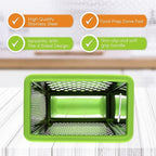 Spring Chef Professional Green 10" Parmesan Cheese Grater With Container, Stainless Steel Food Grater for Kitchen with Handle, 4 Sided Carrot Shredder, Handheld Vegetable & Cabbage Shredder