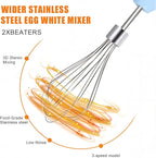 Egg Beater Whisk, Wireless Electric Multi-speed Control Rechargeable Batteries Balloon Whisk for Eggs, Milkshake Cream, Butter, Baby Food Fruits, Sauces and Soup for Kitchen,Camping,Party Gifts