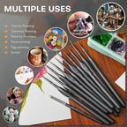 Golden Maple Miniature Paint Brushes Drybrush-10pcs Model Detail Paint Brush Set, Small Fine tip Brushes for Acrylic, Watercolor & Paint by Number, Figurine