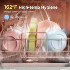 Midea MDC17P2DWW Countertop Dishwasher Portable with 6L(1.59G) Built-in Water Tank, 5+2 Programs, Auto Door Open, Dual Drying System, Energy-Saving and Odor Removal, for Apartments, Dorms& RVs, White