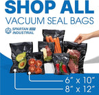 Spartan Industrial 6" X 10" Vacuum Sealer Bags - 200 Count BPA-Free Food Storage Bags for Marinating, Freezing, Sous Vide Cooking