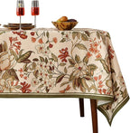 ISAENNE Designer Bohemian Linen Table Cloth for Rectangle Table,Colorful Floral Pattern Tablecloth,Wrinkle Resistant Decorative Tablecloths for Dining Thanksgiving Kitchen Party,55"*79"-Grace A