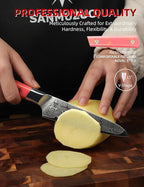 Kitchen Utility Knife 5 Inch, Professional Kitchen Chef Knife, Ultra Sharp Damascus Powder Steel with Full-tang Resin Handle, SHENG Series