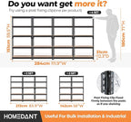 HOMEDANT 28" W x 12.3" D x 59.5" H 5-Tier Boltless Metal Shelving Unit Adjustable Garage Storage Utility Rack Heavy Duty Shelves Organization Shelf Warehouse Kitchen Living Room Pantry 10Pack