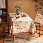 patdrea Designer Vintage Beige Rectangle Tablecloth,Italian Breathable Linen Trees Pattern Table Cloth,Decor Table Cover Cloth for Kitchen Dining,Christmas,Thanksgiving,55"x87"-Tatiana a