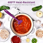 Heat Resistant Silicone Large Spatula: U-Taste 600ºF High Heat Flexible 11.38in Silicon Mixing Stirring Cooking Scraping Baking Bowl Scraper Seamless Spreader for Kitchen Nonstick Cookware (Purple)