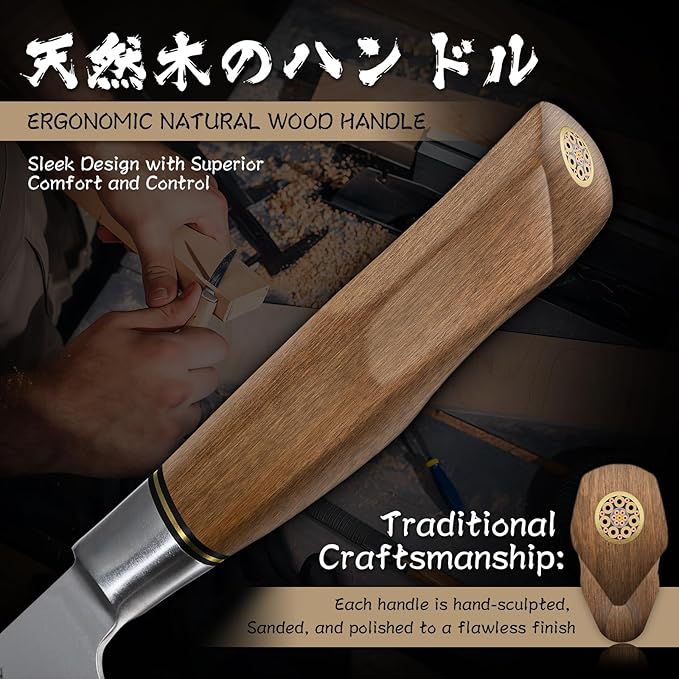 Purple Dragon Nakiri Knife, 7 Inch Meat Cleaver, German Vg10 Steel Japanese Kitchen Knife for Meat Cutting Chopping Dicing Vegetables, Ergonomic Wooden Handle, Gift Box
