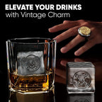 Berlinzo Ice Stamp Ring for Cube & Sphere - Custom Ice Cubes for Whiskey, Mojito Cocktails – Skull shaped Brass Ice Stamp Skull/ 3mm Depth - Black