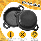 10 Pack Mini Cast Iron Skillets 5 x 5 x 1.3 Inch Cast Iron Pan Small Ramekin Set Black Casserole Dish Cookware Oven Safe Mini Skillets for Kitchen Indoor Outdoor Picnic