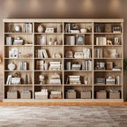 70.8" Tall Brown Bookshelf, Farmhouse Modular Bookcase with 6-Tier Adjustable Shelves, Large Storage Cabinet for Home Office, Living Room, Set of 3