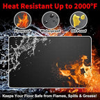 Extra Large 90 x 50 Inch Under Grill Mat for Outdoor Grill, Double-Sided Fireproof Deck & Patio Protector, Heat Resistant BBQ Mat, Waterproof & Oil-Proof for Charcoal, Gas Grill, Smoker, Fire Pit