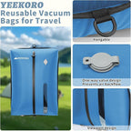 Vacuum Bag for Travel, Professional IPX8 Waterproof Reusable Vacuum Compression Bags for Travel Suitcases, Durable Space Saver Bag(3 PACK,With Pump)