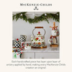 MACKENZIE-CHILDS Enamel Canister, Kitchen Storage Container with Lid, Small, Deck The Halls