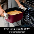 Ninja MC1000 Foodi PossibleCooker 8.5 Quart Multi-Cooker,with 4-in-1 Slow Cooker,Dutch Oven & More,Glass Lid & Integrated Spoon,Nonstick,Oven Safe Pot to 500°F,Cherry Tarte (Renewed)