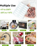 AENTGIU 300-Count Food Vacuum Sealer Bags 8 x 12 inch, Thick BPA Free Sous Vide Bags Compatible with All Vac Machines, Food Saver, Seal a Meal, Commercial Grade Quart Precut Meal Prep Storage Bags