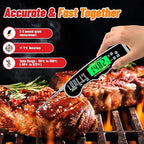 Meat Thermometer Digital, Instant Read Meat Thermometer with Backlight & Magnet for Kitchen, Beef, Grill, Turkey,IP67 Waterproof Cooking Thermometer，Suitable as Stocking Stuffers for Men