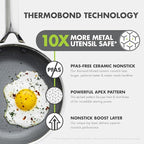 GreenPan Hybrid 9.5” & 11” Nonstick Stainless Steel Frying Pan Set, APEX Tri-Ply Thermobond PFAS-Free Ceramic Skillets, Induction & All Cooktop Compatible, Oven Temp to 850°F, Dishwasher Safe, Silver