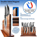 XYJ Authentic Since 1986,Kitchen Knife Block Set,High Carbon Steel Blades,Knives Set with Wooden Magnetic Knife Block,Sharpening Steel,Cutting Board,Cleaver Slicing Knife,Wood Handle