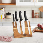 Mercer Culinary Millennia 5-Piece Magnetic Board Set with Black Handles, Acacia, 16 x 8 x 18 inches
