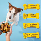 BoneItUp Dog Treat Making Kit – All-in-One DIY Cookie Set with Reusable 3 Silicone Dog Treat Molds, 3 Cutters, 10 Recipes & Gift Bags – Make Healthy Homemade Treats for Dogs, XL Kit for Big Dogs