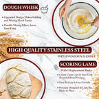 Banneton Bread Proofing Basket Set - 9" Round & 10" Oval Rattan Sourdough Proofing Basket and Sourdough Bread Baking Supplies for Home Bakers