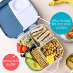 b.box Mini Lunch Box, Bento Box for Kids, Snack Container with 2 Leak Proof Compartments, Reusable Snack Containers with Lids, Kids Lunch Boxes Ages 3+, BPA Free, 4 1/4 Cup Capacity (Blush Crush)