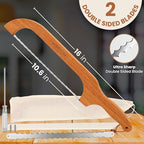 Bread Bow Knife For Homemade Bread Slicer for Homemade Bread 16" Sourdough Bread Dough Tools Knife For Slicing Bagel Wooden Sandwich Cutter Handle Saw manual bread Razor Left Right Hand