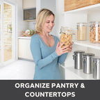 OGGI Clear Canister Airtight 28oz - Clamp Lid & Spoon - Airtight Food Storage Containers, Ideal for Kitchen & Pantry Storage of Bulk, Dry Food Including Flour, Sugar, Coffee, Rice, Tea, Spices & Herbs