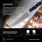 DURA LIVING Chef's Knife Set, 4 Piece Cutlery Knife Set, Superior Forged High Carbon Stainless Steel Ultra Sharp 8 Inch Chef, 7 Inch Santoku, 5 Inch Utility, 3.5 Inch Paring Knives, Black