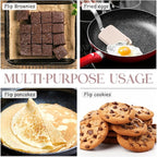 Silicone Cookie Spatula Turner 2 Pack Mini Brownie Spatula Flexible Kitchen Small Silicone Turner for Nonstick Cookware Heat Resistant No Scratch Flipper for Egg Pancake(Khaki)