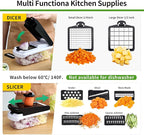 18-in-1 Vegetable Chopper Mandoline Slicer for Kitchen, Food Chopper with Container, Veggie Cutter, Onion Mincer Tomato Dicer, Fruit Slicer Spiralizer, Cheese Grater, Kitchen Gadgets House Essentials