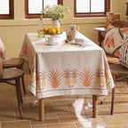 patdrea Designer Linen Tablecloth for Rectangle Table,Pineapple Pattern Extra Long Tablecloths,Table Cover Cloth Decor for Kitchen Dining Christmas,Tea Party,Thanksgiving,67"x118"-Pineapple B