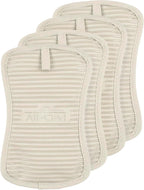 All-Clad Premium Pot Holder & Hot Pad: Heat Resistant to 500 Degrees - 100% Cotton, 10"x6.25" Hot Pad for Kitchen and Barbeque, 4-Pack, Almond