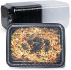 Meal Prep Containers Reusable 40 Pack 47oz - Shrink Wrap Leakproof | BPA Free Freezer & Microwave Safe Meal Prep | Portion Control Leftovers Food Container with Lid | Catering Takeout Boxes