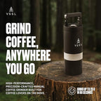 VSSL Java G25 Coffee Manual Coffee Grinder, Up To 25 Gram Capacity, Stainless Steel Conical Burr, Black