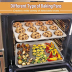 E-far 10-Piece Baking Pans set, Stainless Steel Bakeware Set for Oven, Include Cake Pan/Baking Cookie Sheet/Pizza/Muffin/Loaf Pan, Non-Toxic & Heavy Duty, Dishwasher Safe